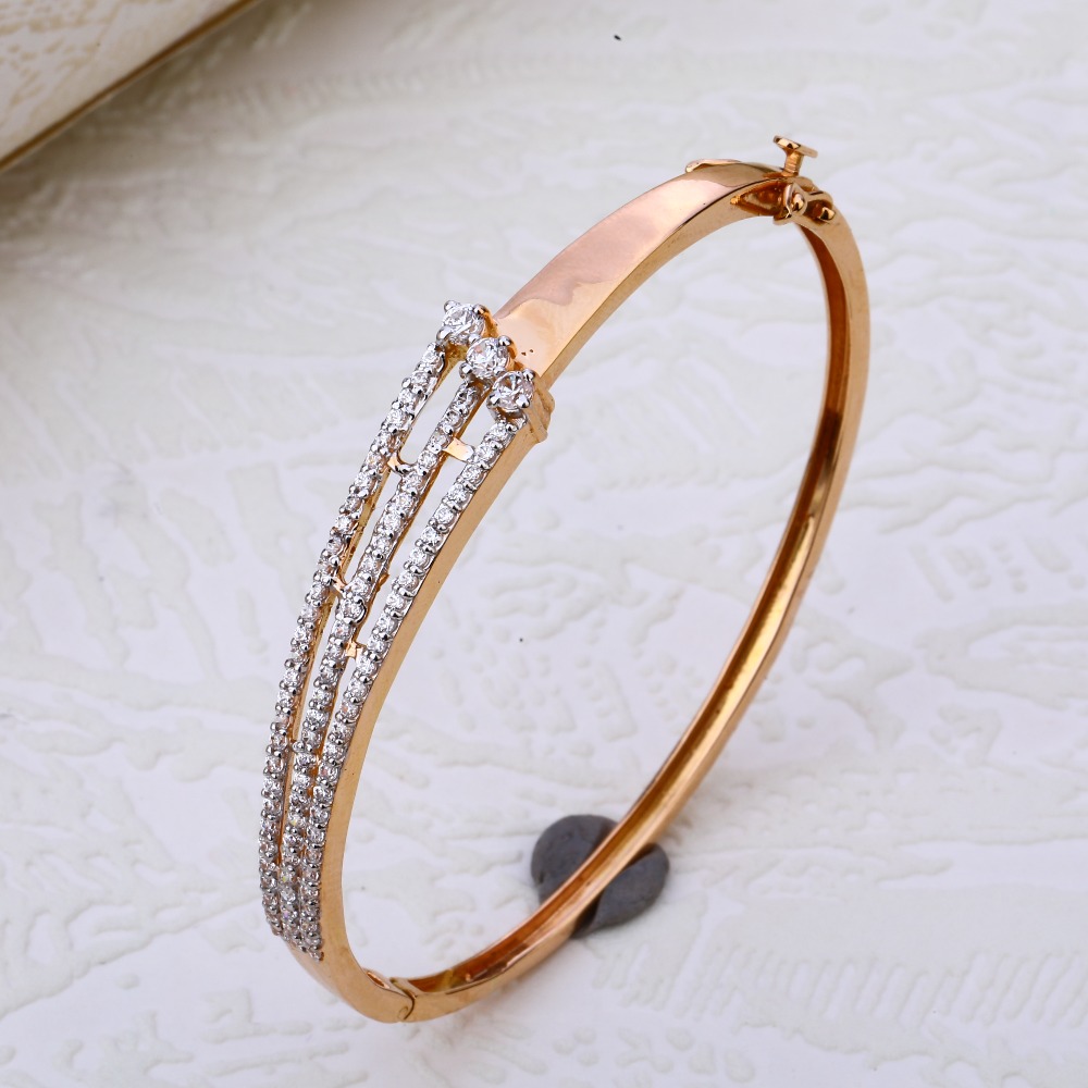 18CT Rose Gold exclusive CZ Women's  Kada RLKB124