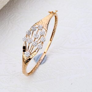 18CT Rose Gold Delicate CZ Women's  Kada RLKB113