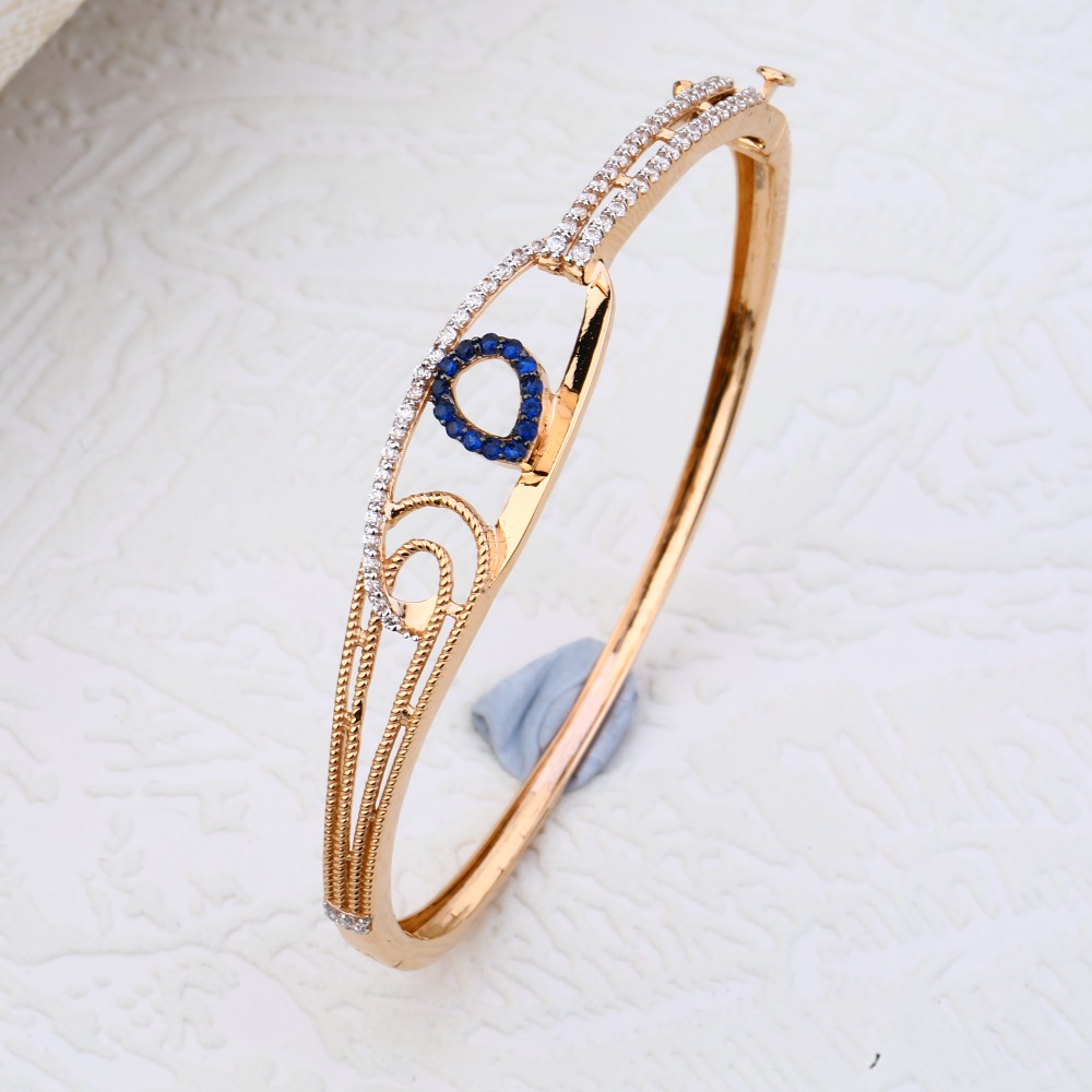 18CT Rose Gold Designer CZ Women's  Kada RLKB112