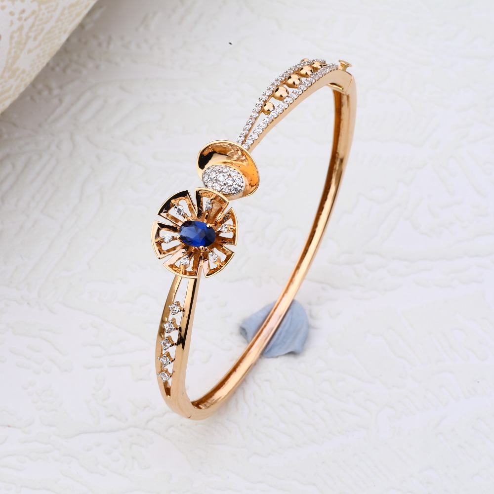 18CT Rose Gold CZ Women's  Kada RLKB110