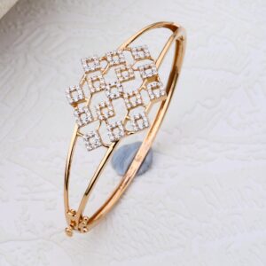 18CT Rose Gold CZ fancy Hallmark Bracelet RLKB99