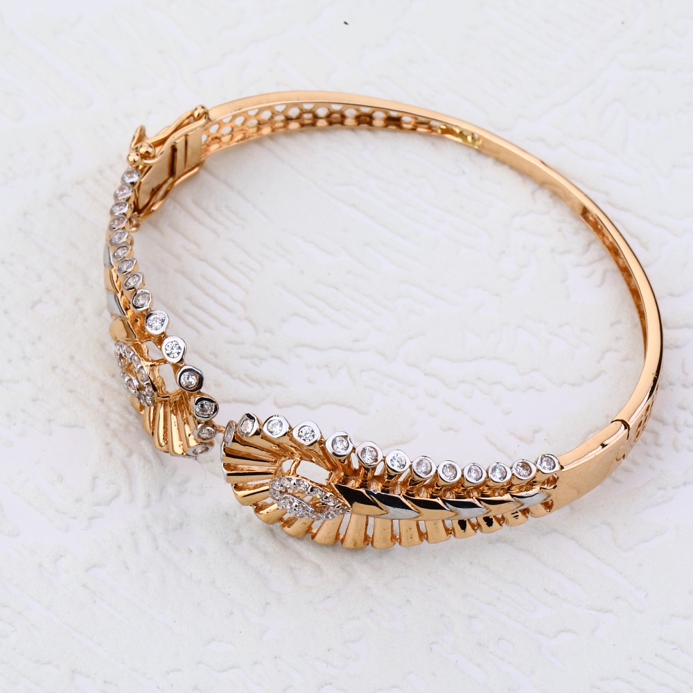 18CT Rose Gold CZ Delicate Hallmark Bracelet RLKB97 - Image 2
