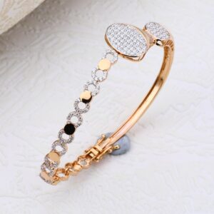 18CT Rose Gold CZ  Classic Hallmark Bracelet RLKB95