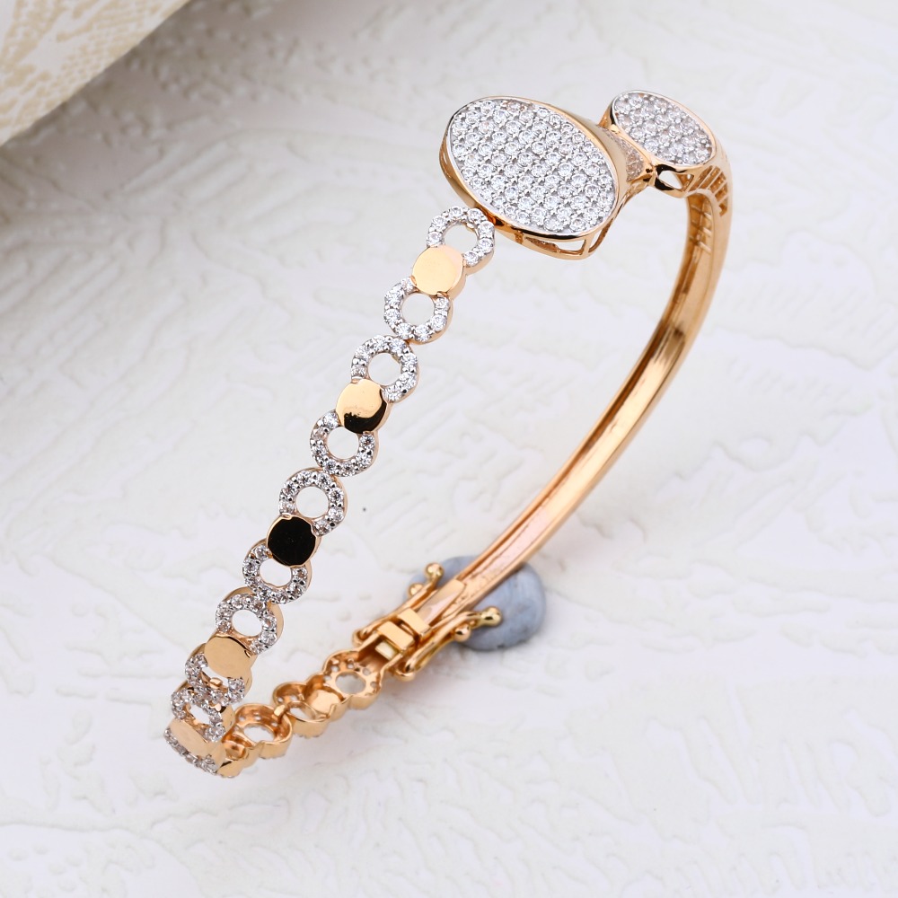 18CT Rose Gold CZ  Classic Hallmark Bracelet RLKB95