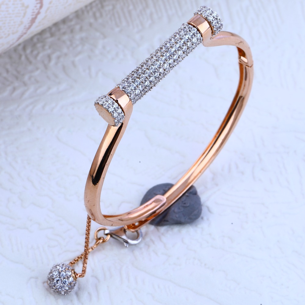 18CT Rose Gold Delicate Ladies Kada Bracelet RLKB89