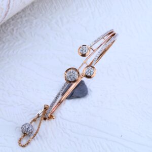 18CT Rose Gold Designer Ladies Kada Bracelet RLKB88