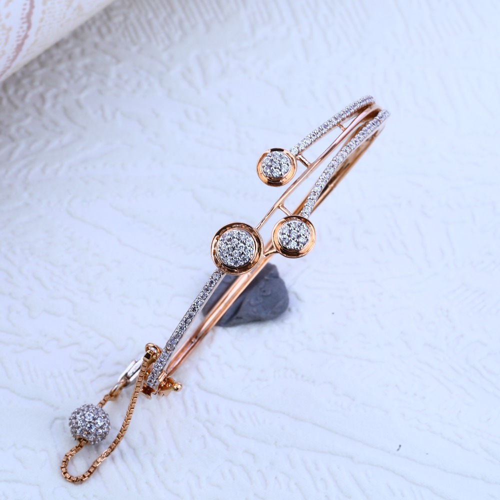 18CT Rose Gold Designer Ladies Kada Bracelet RLKB88