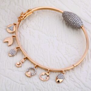 18KT Rose Gold CZ Women's stylish Kada Bracelet  RLKB241