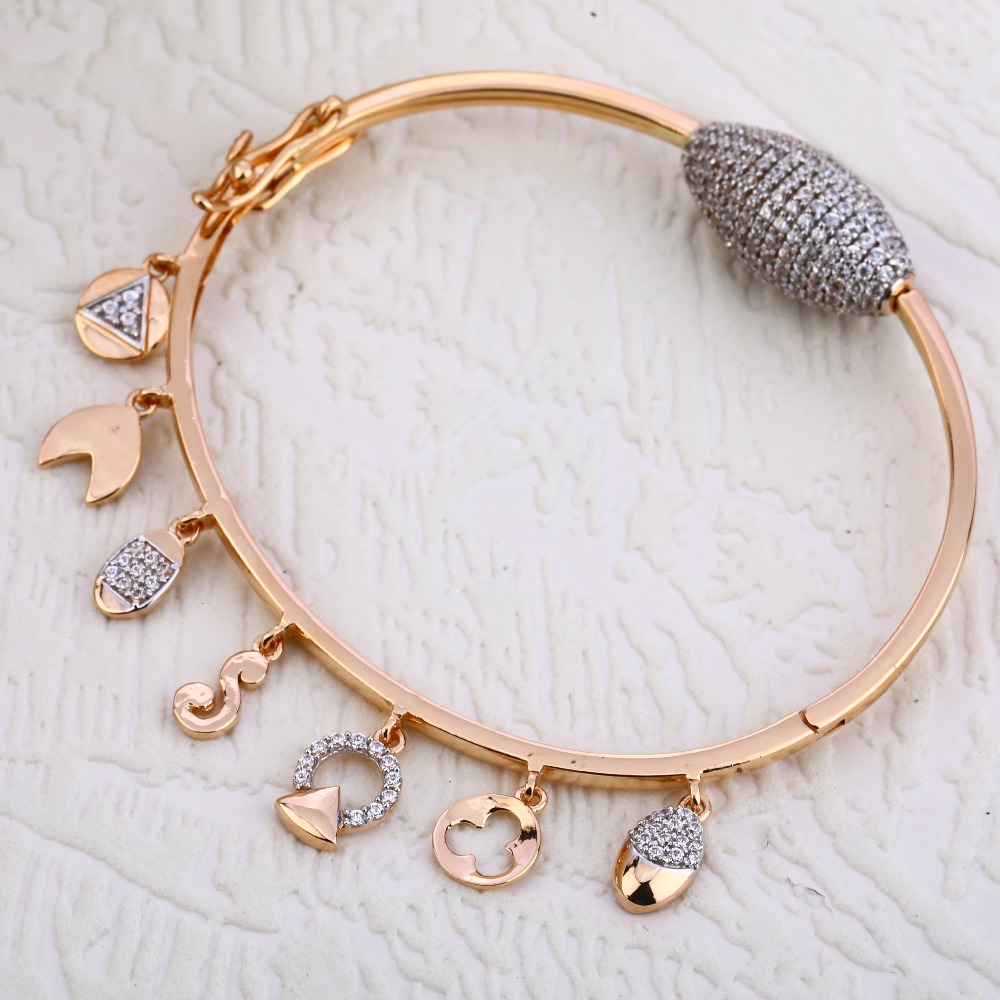18KT Rose Gold CZ Women's stylish Kada Bracelet RLKB241