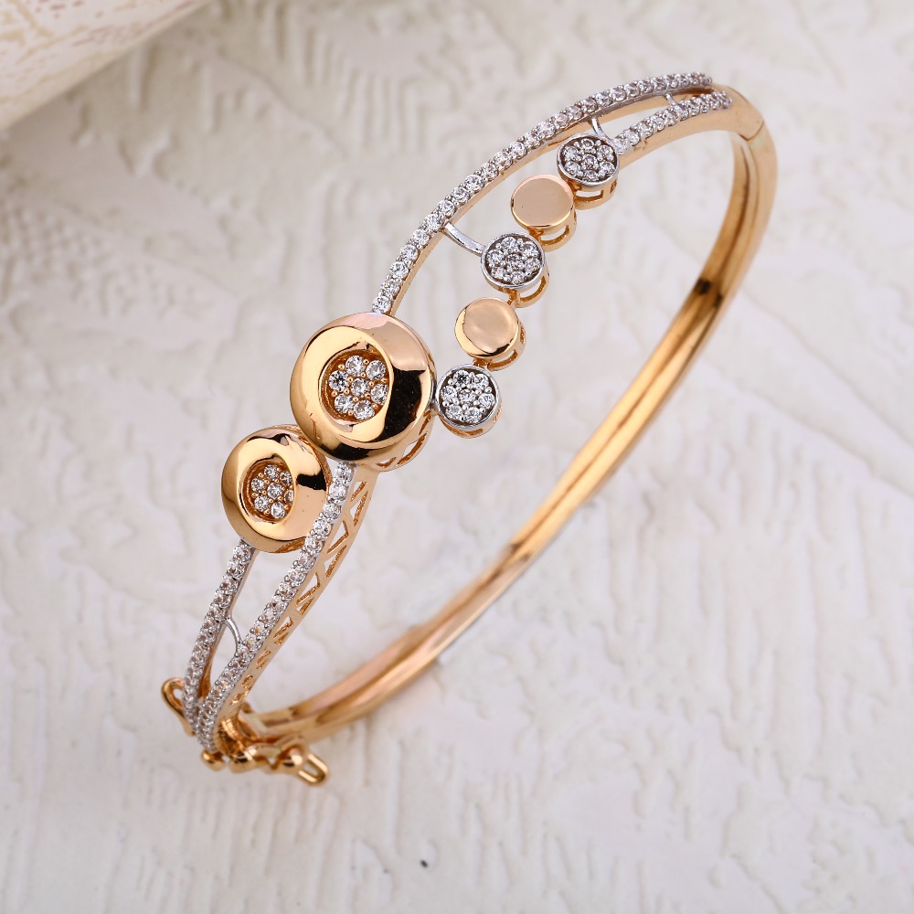 18KT Rose Gold CZ Women's Gorgeous Kada Bracelet  RLKB240