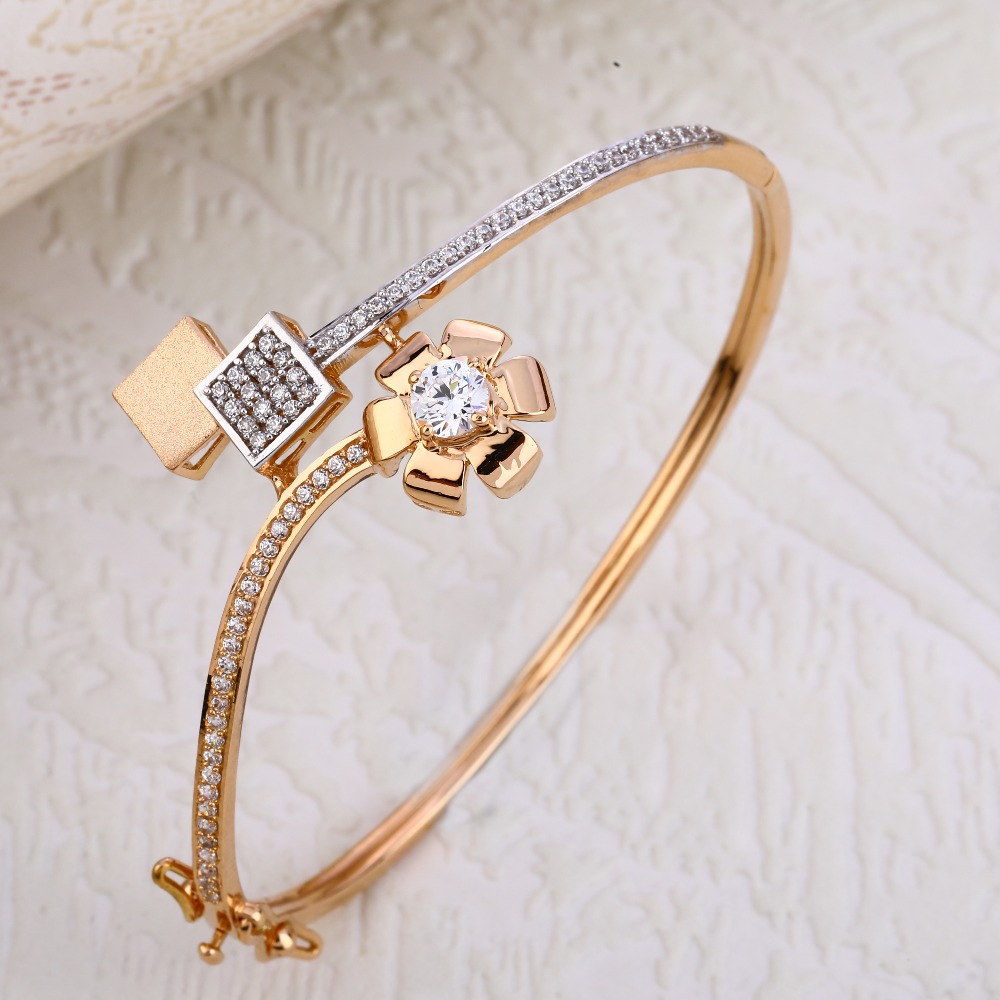 18KT Rose Gold CZ Women's exclusive Kada Bracelet  RLKB238