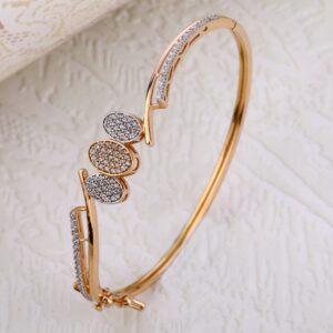 18KT Rose Gold CZ Women's Delicate Kada Bracelet  RLKB237