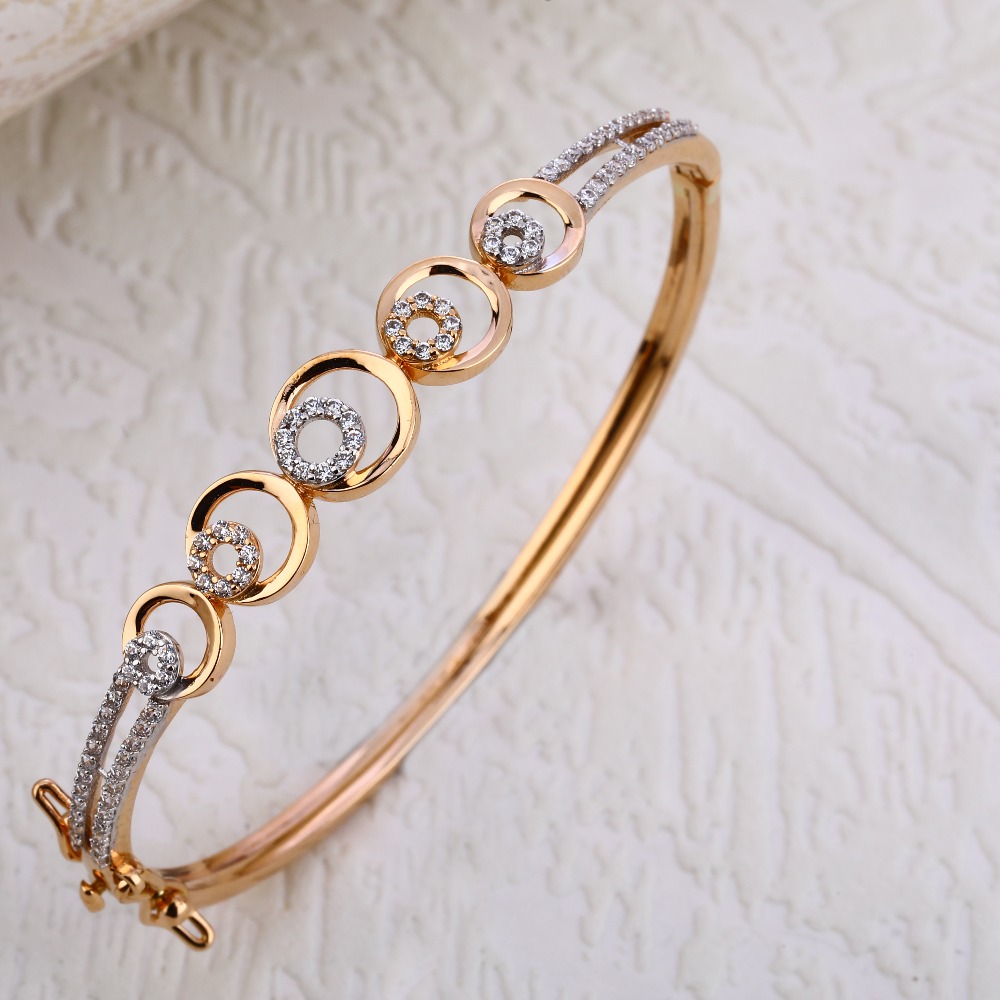 18KT Rose Gold CZ Women's Designer Kada Bracelet  RLKB235