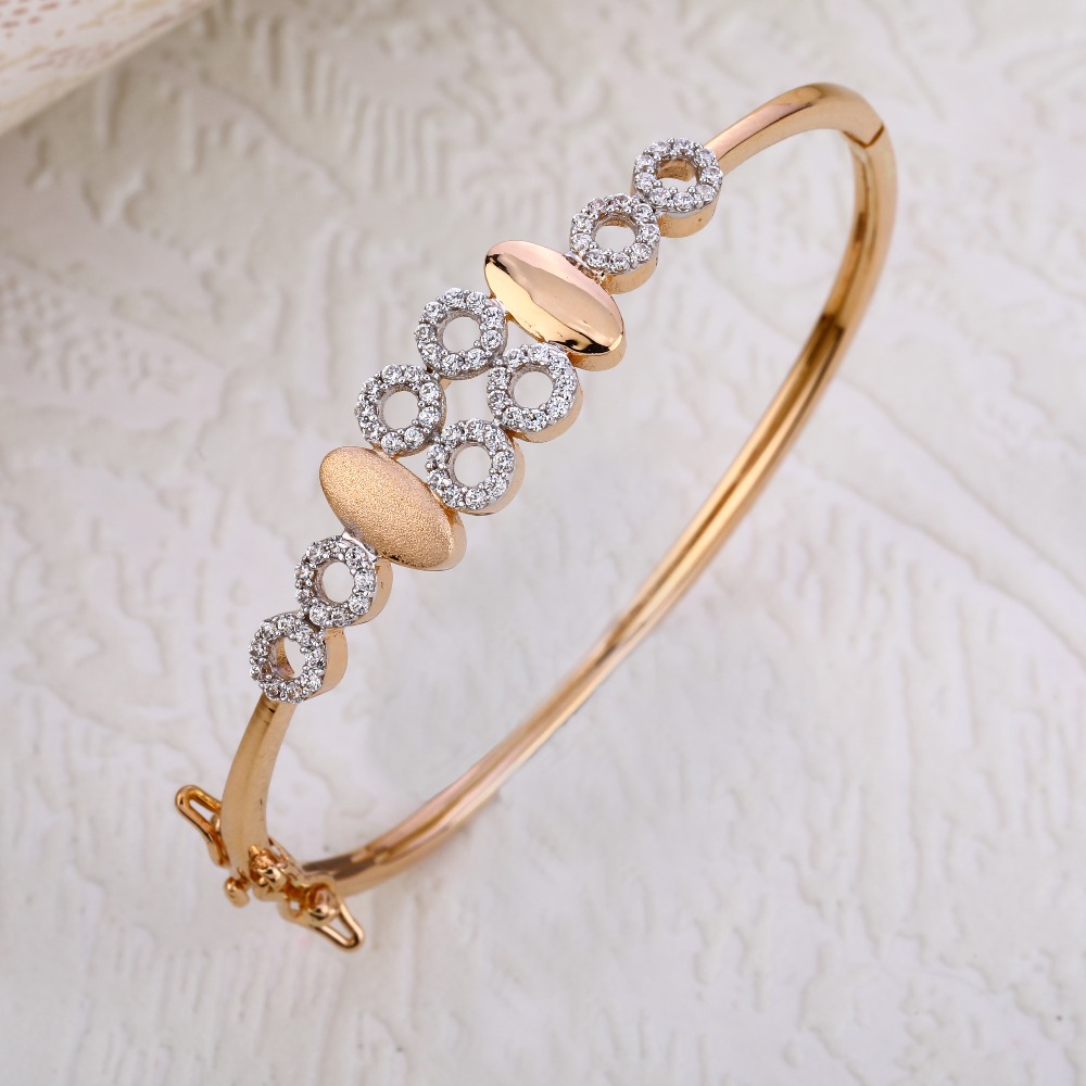 18KT Rose Gold CZ Women's Kada Bracelet  RLKB233