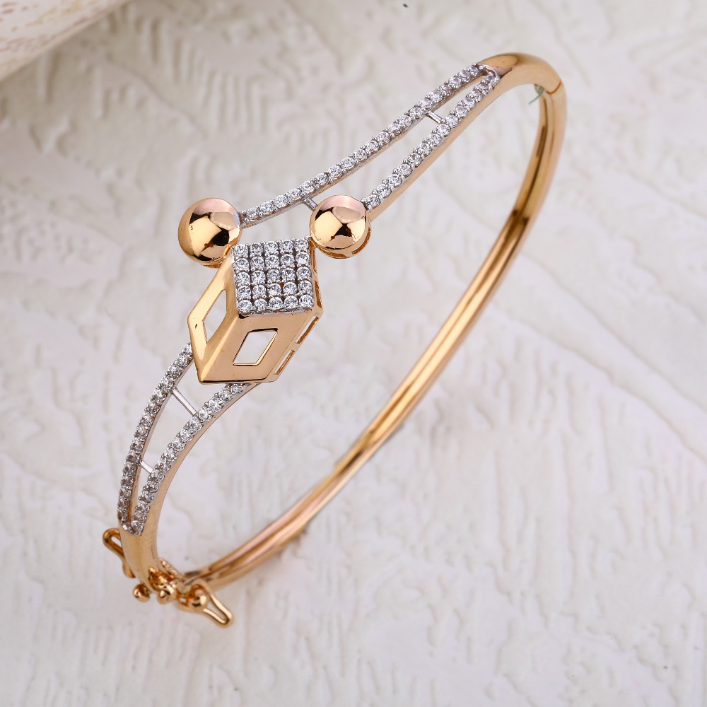 18KT Rose Gold Hallmark Delicate Kada Bracelet  RLKB228