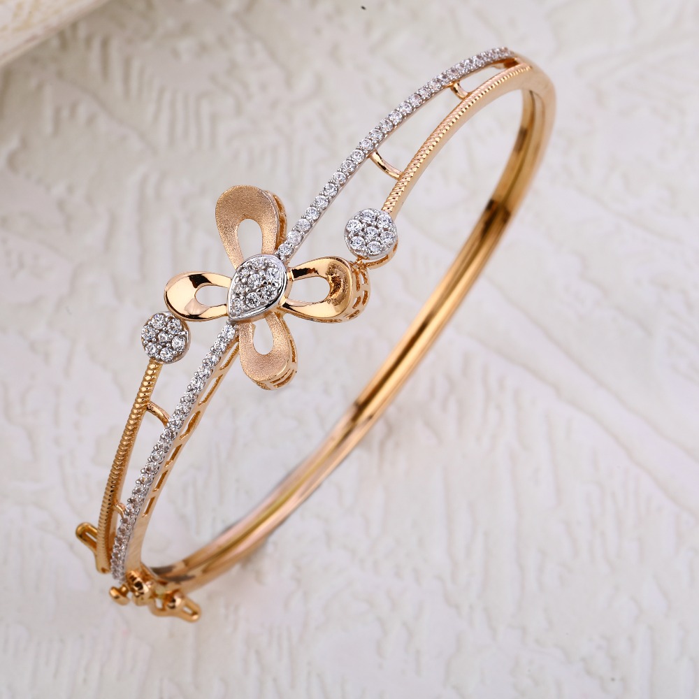 750 CZ  Rose Gold Gorgeous Ladies Kada RLKB223