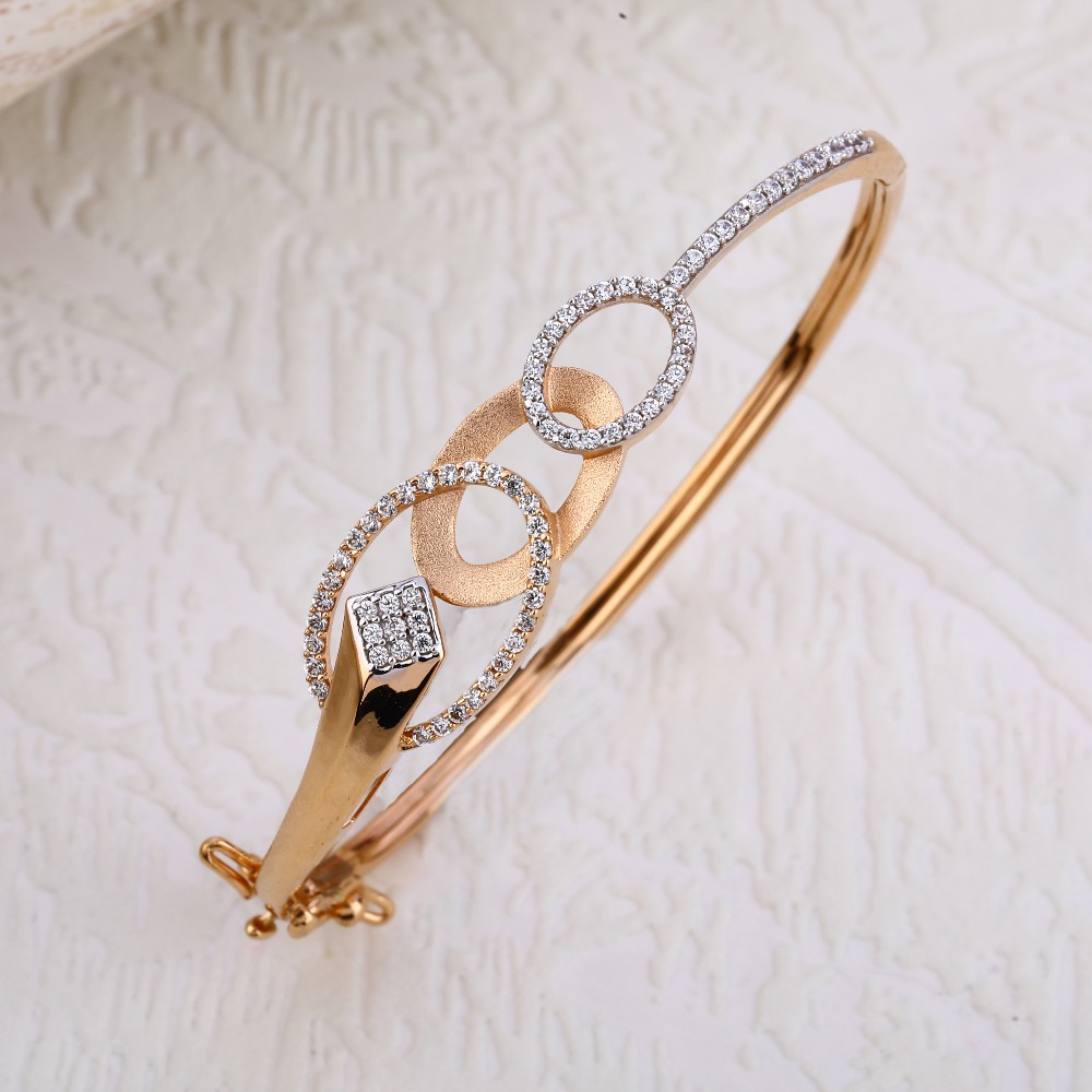 750 CZ  Rose Gold exclusive Ladies Kada RLKB221