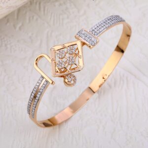750 CZ  Rose Gold Delicate Ladies Kada RLKB220