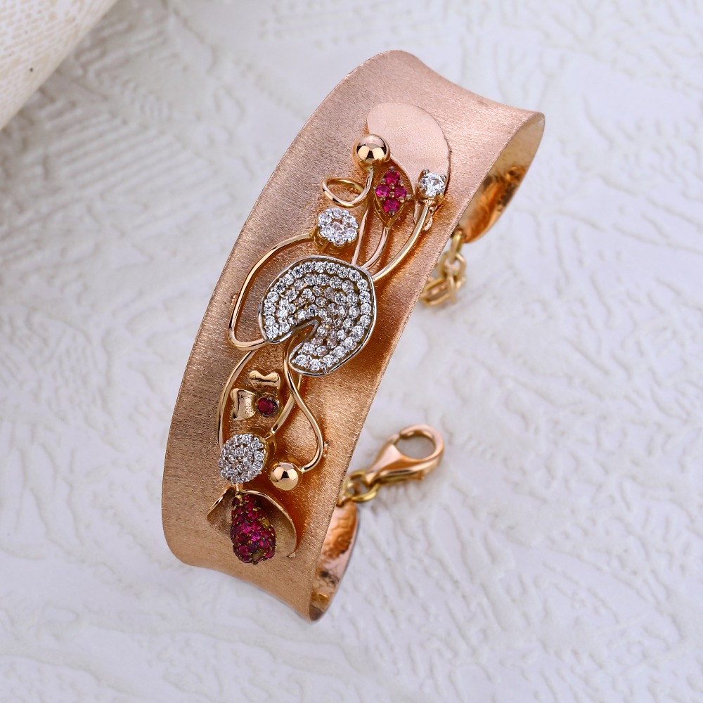 750 Rose Gold Ladies Designer Kada Bracelet RLKB265