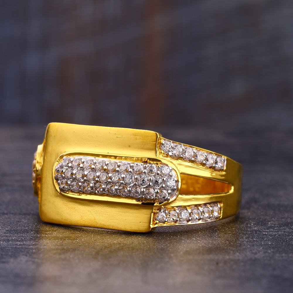 22KT CZ Gold stylish Hallmark Gentlemen's Ring MR767