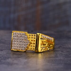22KT CZ Gold Gorgeous Hallmark Gentlemen's Ring MR766