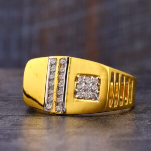 22KT CZ Gold Fancy Hallmark Gentlemen's Ring MR765
