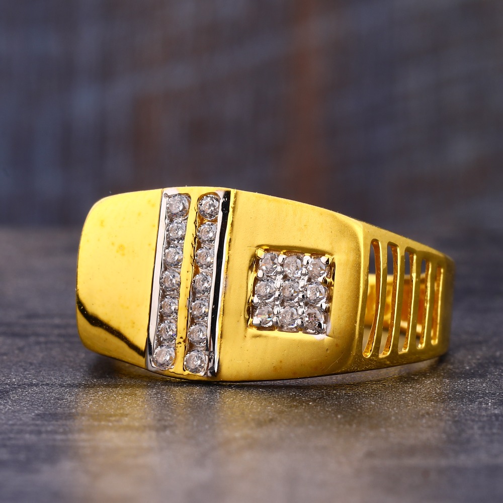 22KT CZ Gold Fancy Hallmark Gentlemen's Ring MR765