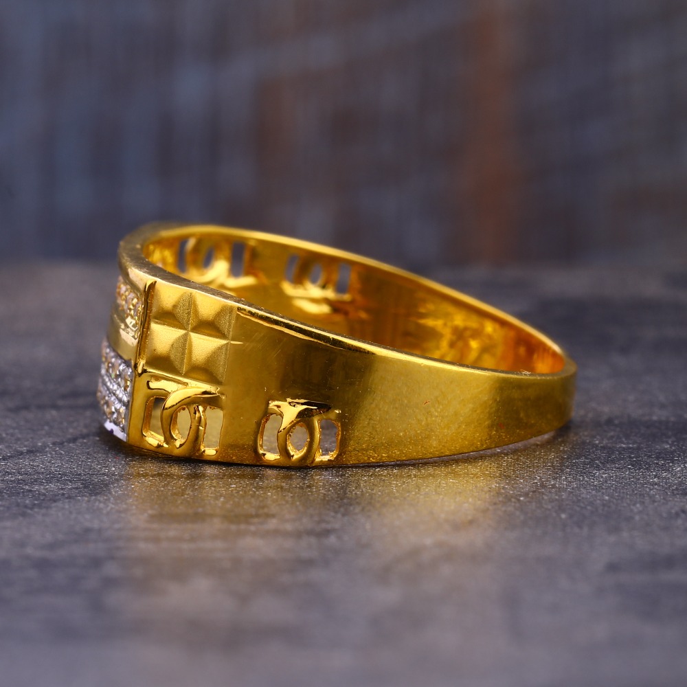 22KT CZ Gold Designer Hallmark Gentlemen's Ring MR762 - Image 2