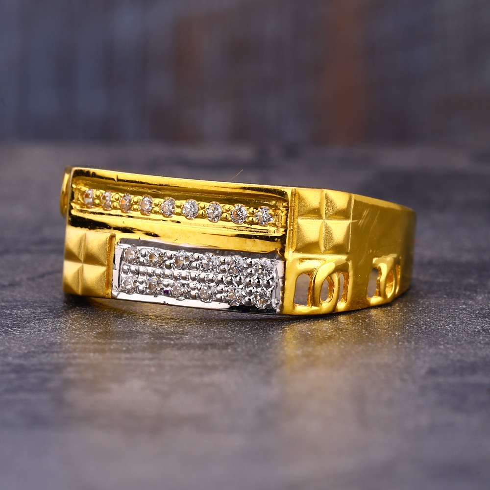 22KT CZ Gold Designer Hallmark Gentlemen's Ring MR762