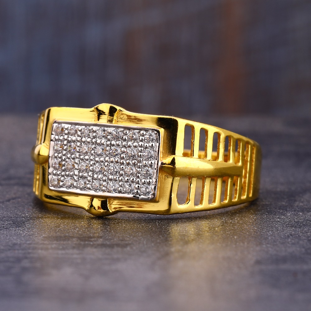 916 CZ Gold Fancy Men's Ring MR757