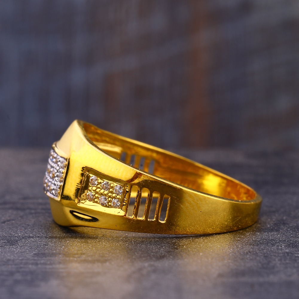 916 CZ Gold Classic Men's Ring MR753 - Image 2