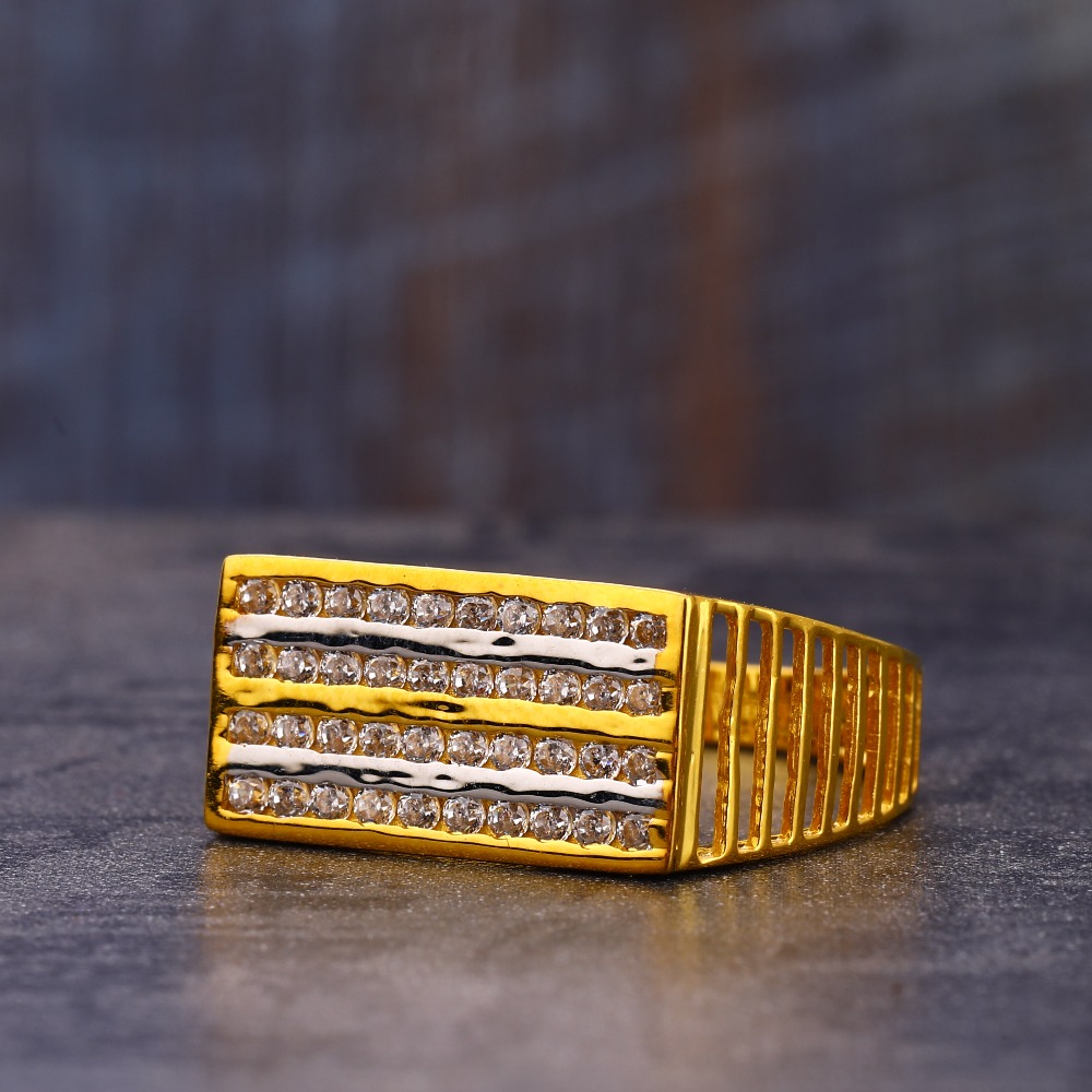 916 Gold Gorgeous CZ Gentlemen's Ring MR750
