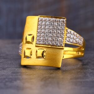 916 Gold hallmark CZ Men's Ring MR736