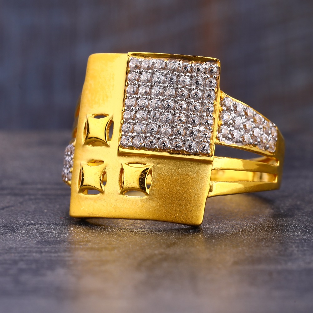 916 Gold hallmark CZ Men's Ring MR736