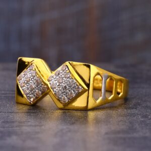 916 Gold  stylish Hallmark CZ Men's  Ring MR735