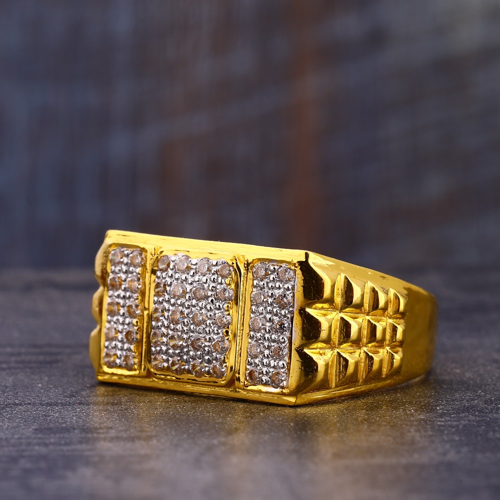 916 Gold Classic Hallmark CZ Men's  Ring MR729