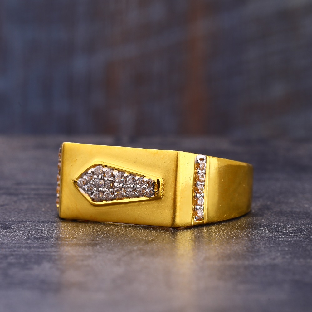 22CT Gold Designer Gentlemen's CZ Ring MR722