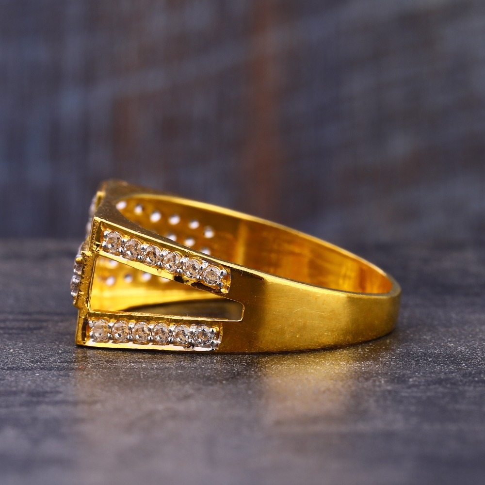 22CT Gold Classic Gentlemen's CZ Ring MR721 - Image 2
