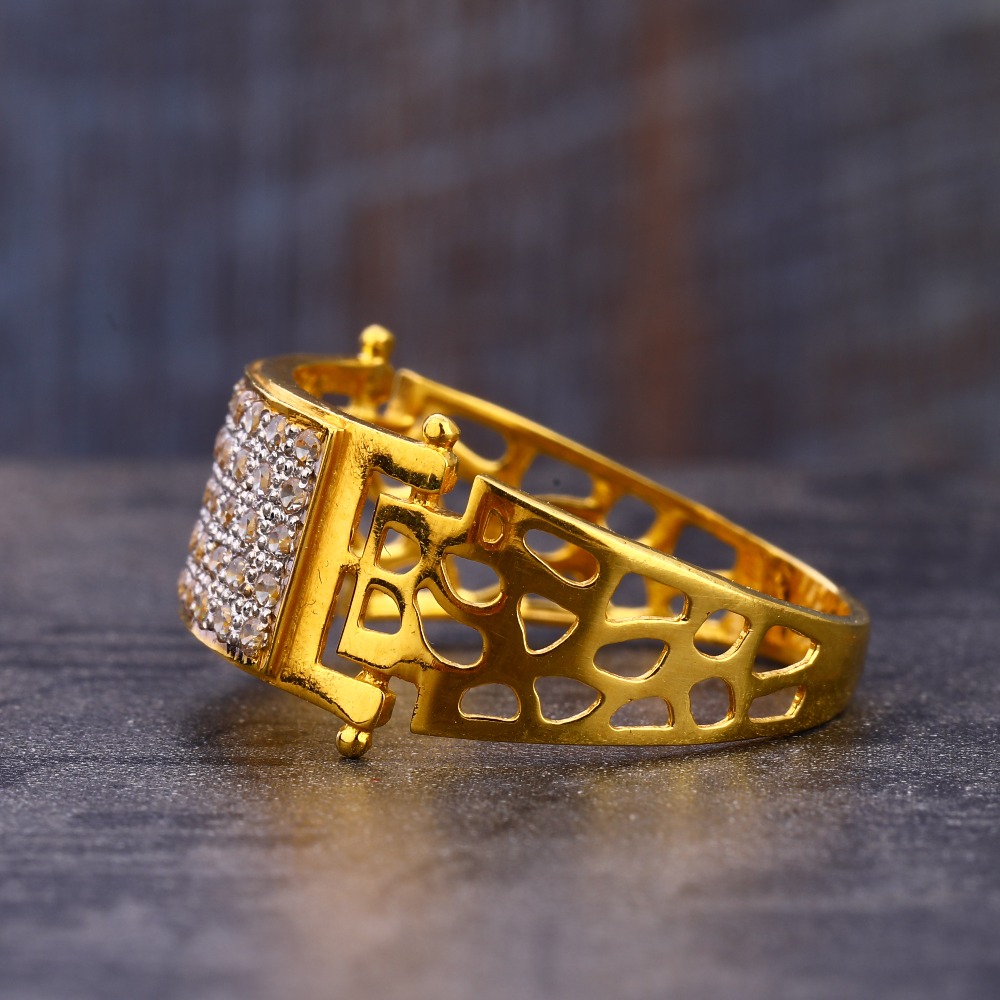 22CT CZ Fancy Gold Men's Ring MR717 - Image 2