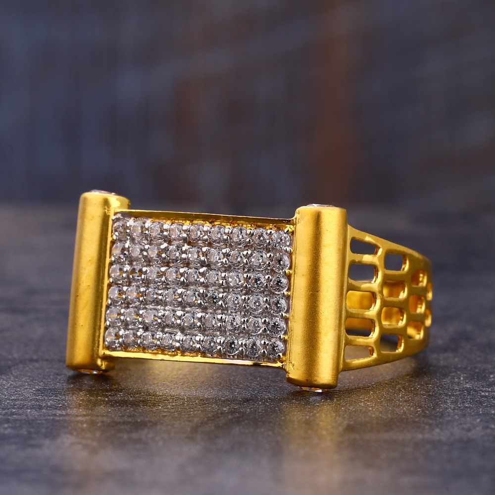 22CT CZ Delicate Gold Men's Ring MR715