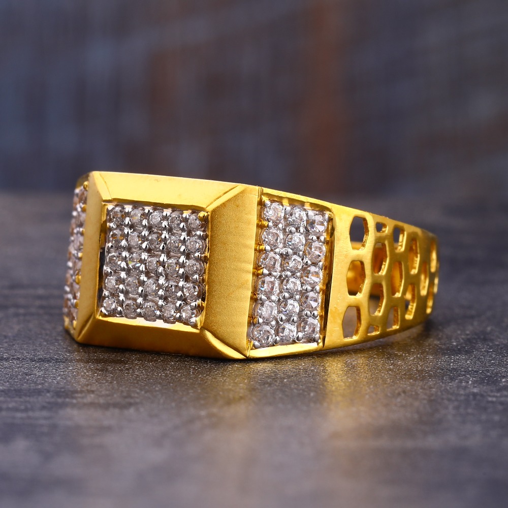 22CT CZ Classic  Gold Men's Ring MR713