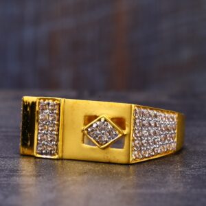 22CT CZ Gold Gorgeous Hallmark Gentlemen's Ring MR823