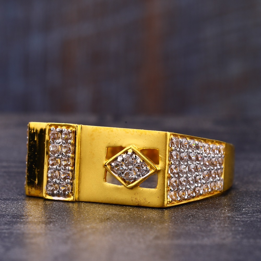 22CT CZ Gold Gorgeous Hallmark Gentlemen's Ring MR823