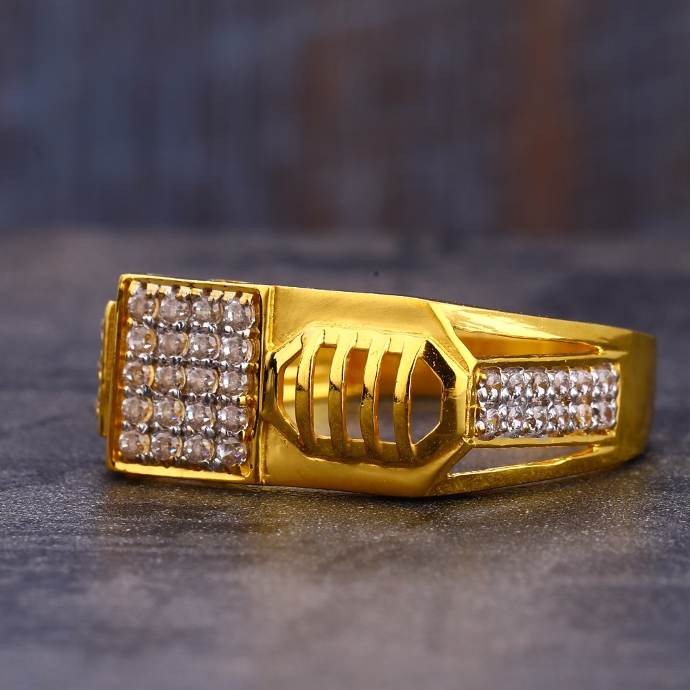 22CT CZ Gold Designer Hallmark Gentlemen's Ring MR819