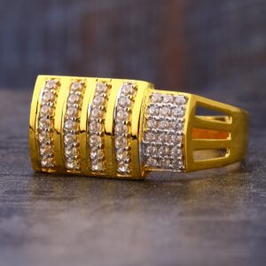 22CT CZ Gold Classic Hallmark Gentlemen's Ring MR818