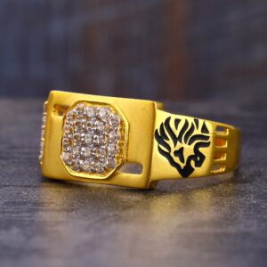 22CT CZ Gold Hallmark  Gentlemen's Ring MR817