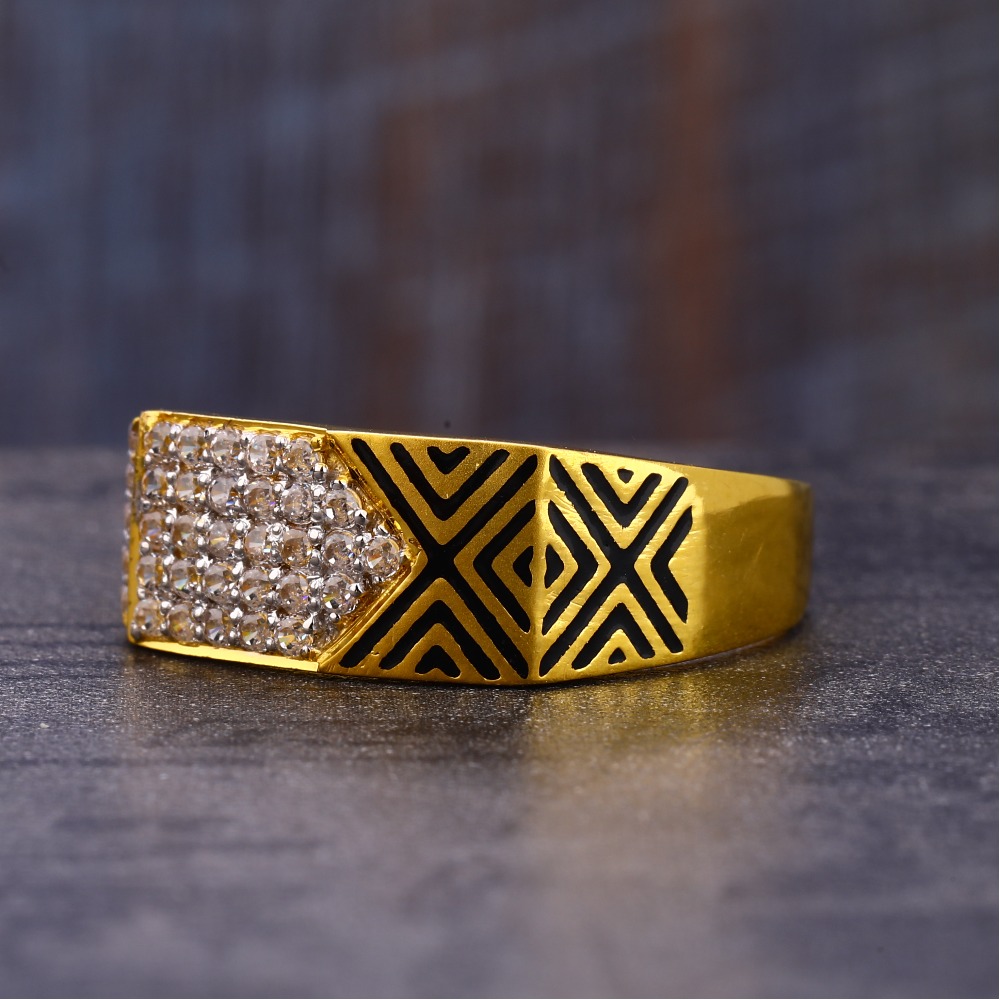 22KT CZ Gold Fancy  Men's Ring MR814