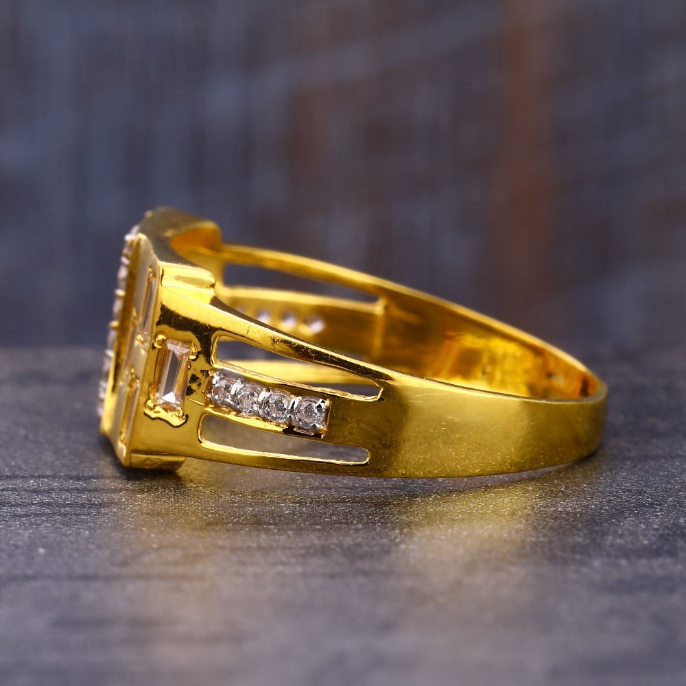 22KT CZ Gold exclusive Men's Ring MR813 - Image 2