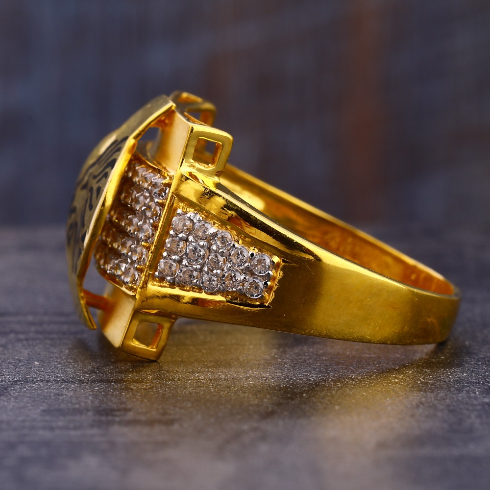 22kt cz gold classic men's ring mr810 - Image 2