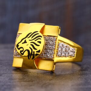 22kt cz gold  classic men's ring mr810